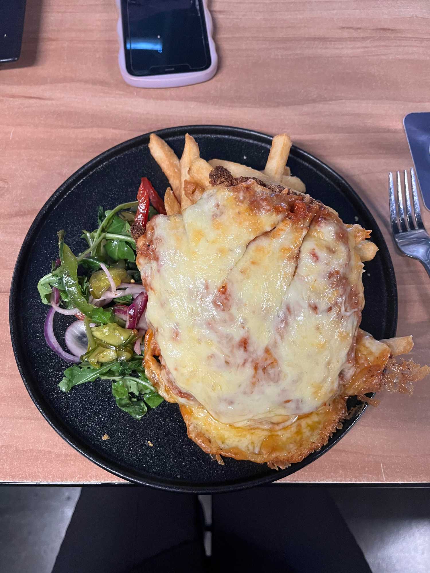 Parmigiana at Hobart Workers Club